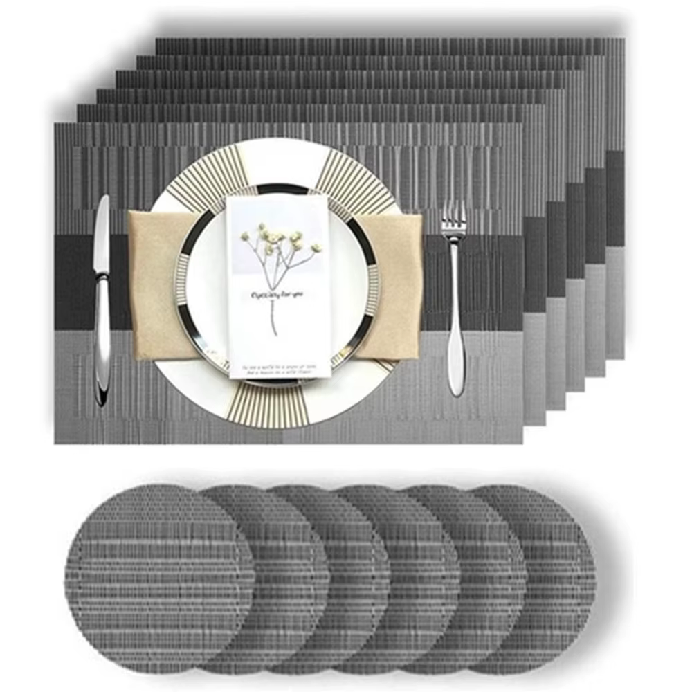 Ensemble de 6 sets de table élégants avec dessous de verre