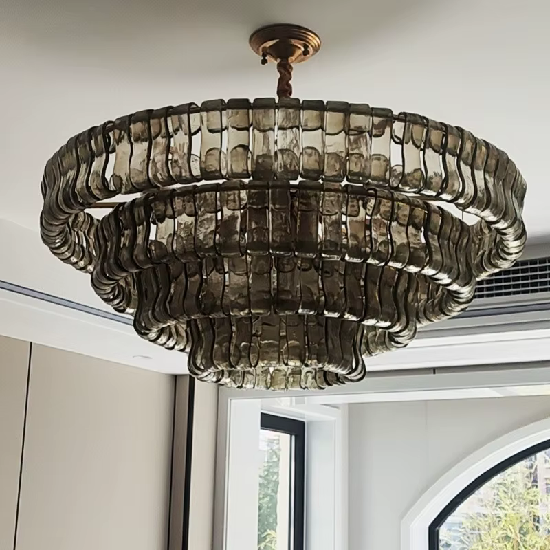 Lustre en cristal vintage français de luxe, plafonnier encastré en verre de Murano moderne pour chambre à coucher, salle à manger, décoration d'hôtel