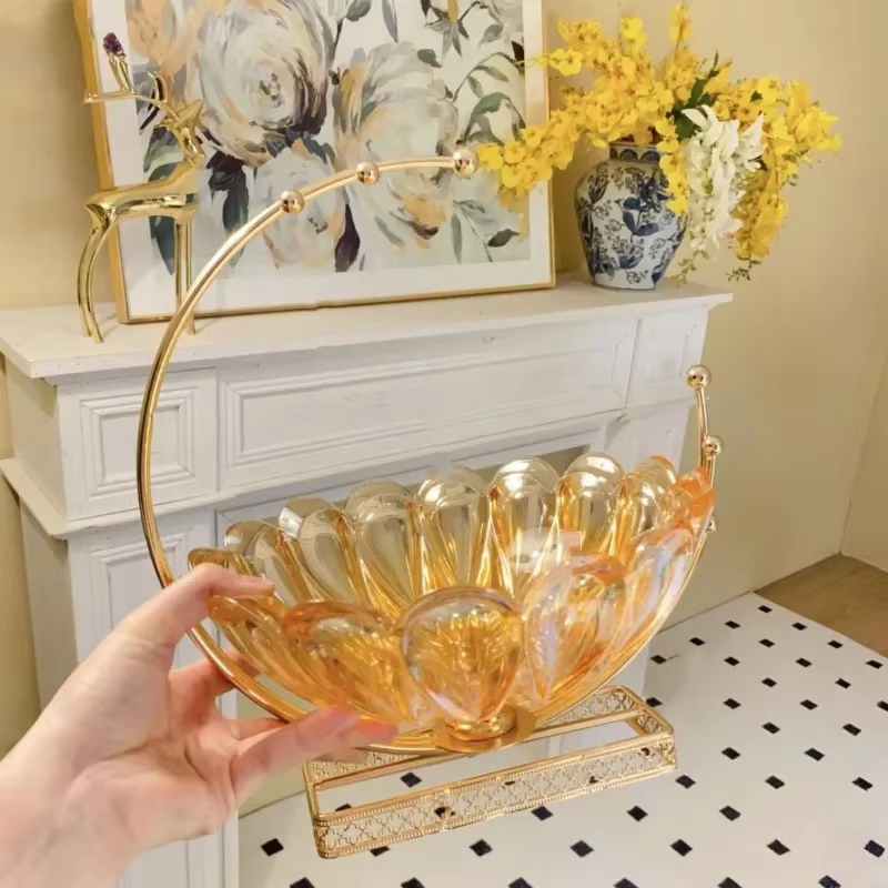 Filles à Fruits en Métal et Verre