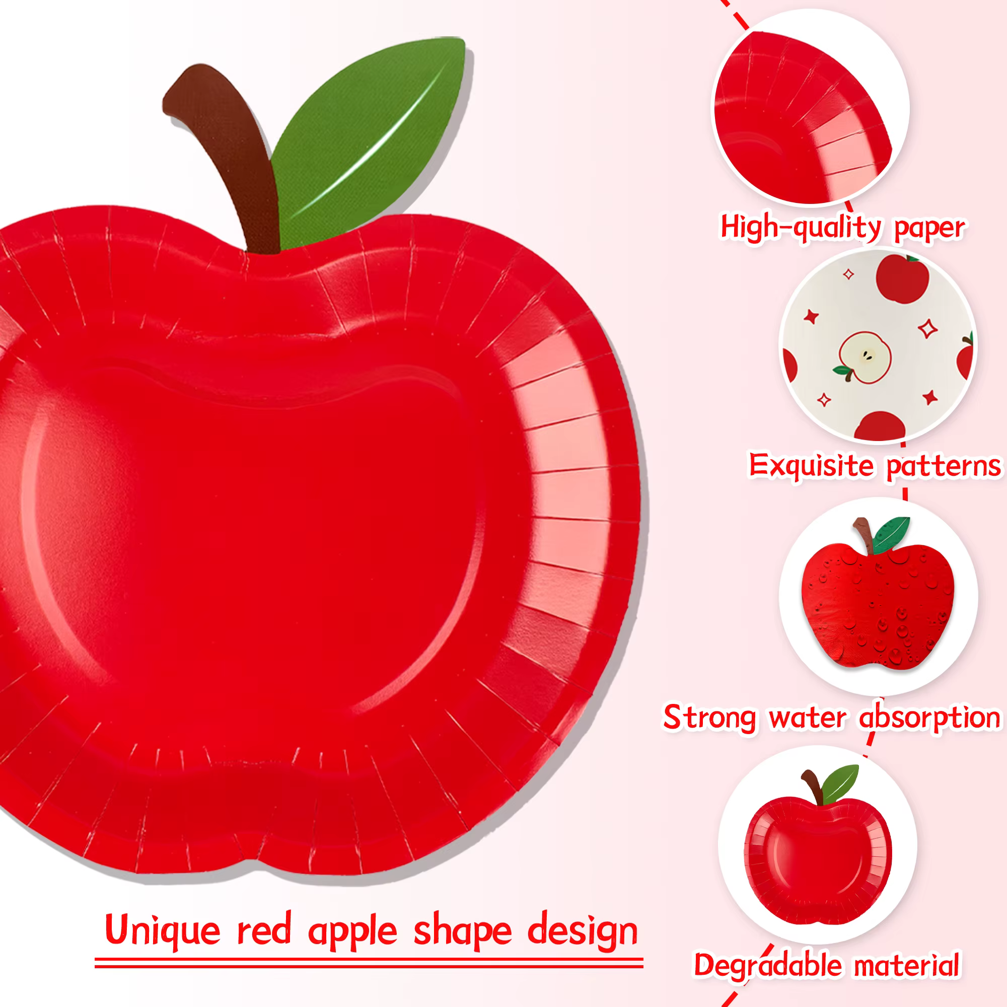 Plateau en papier en forme de pomme pour réveillon de noël
