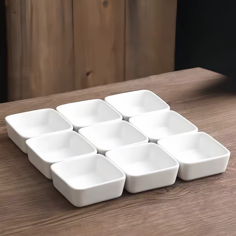 Plateau carré blanc en céramique