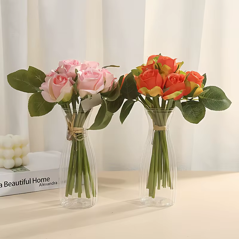 6 petits vases transparents modernes - pour décorer les tables de mariage et les salles à manger