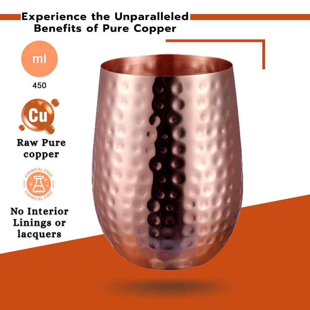 Tasse en cuivre pur faite à la main 450ml