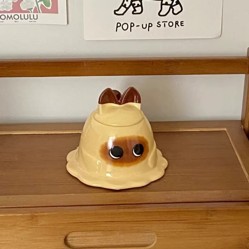 Kawaii chat siamois purée de pommes de terre tasse à café mignon