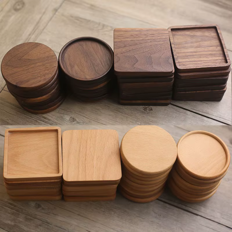 Sous-verres en bois pour thé et café, supports de tasses à boissons