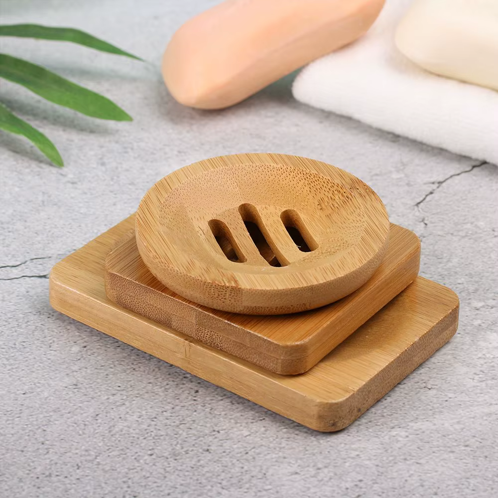Regina-Boîte de rangement carrée et ronde en bois de bambou