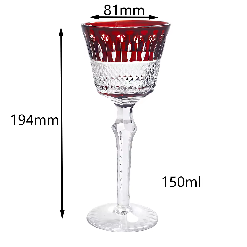 Verre de cristal de couleur rouge de qualité supérieure