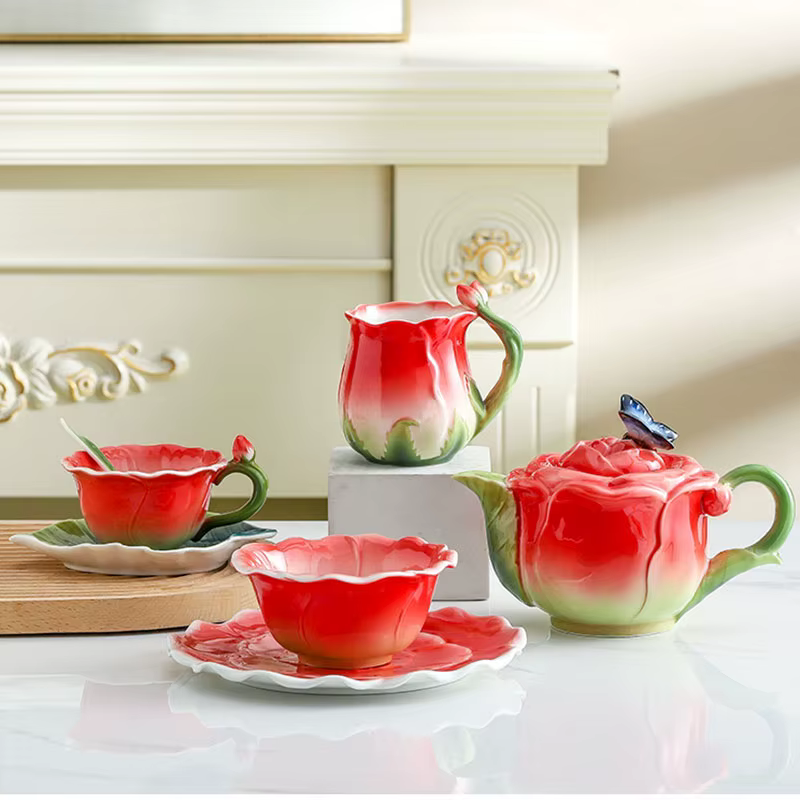 Tasse à café en céramique rose