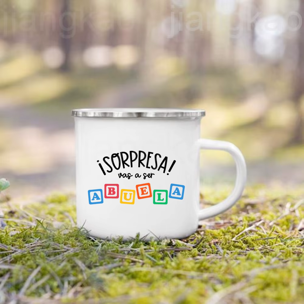 Tasse en émail imprimée Surprise