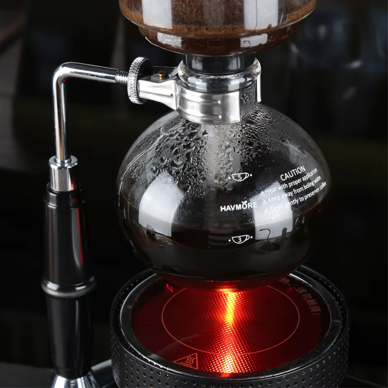 Cafetière à Siphon en verre, 5 tasses, brûleur d'alcool, Siphon de table
