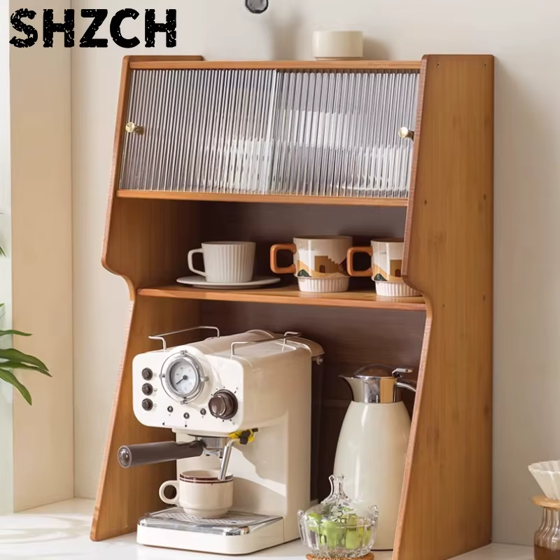 Meuble de rangement pour bar à café, station de comptoir pour machine à café, bouilloire et théière, centre de boissons gain de place
