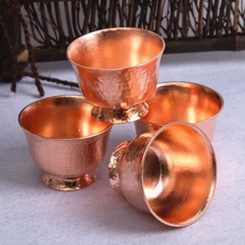 Tasse à café en cuivre pur fabriquée à la main