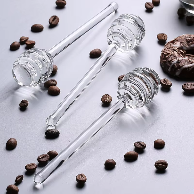Cuillère à miel en verre de 6 pouces