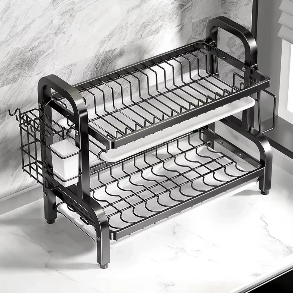 Égouttoir à vaisselle Compact à 2 niveaux