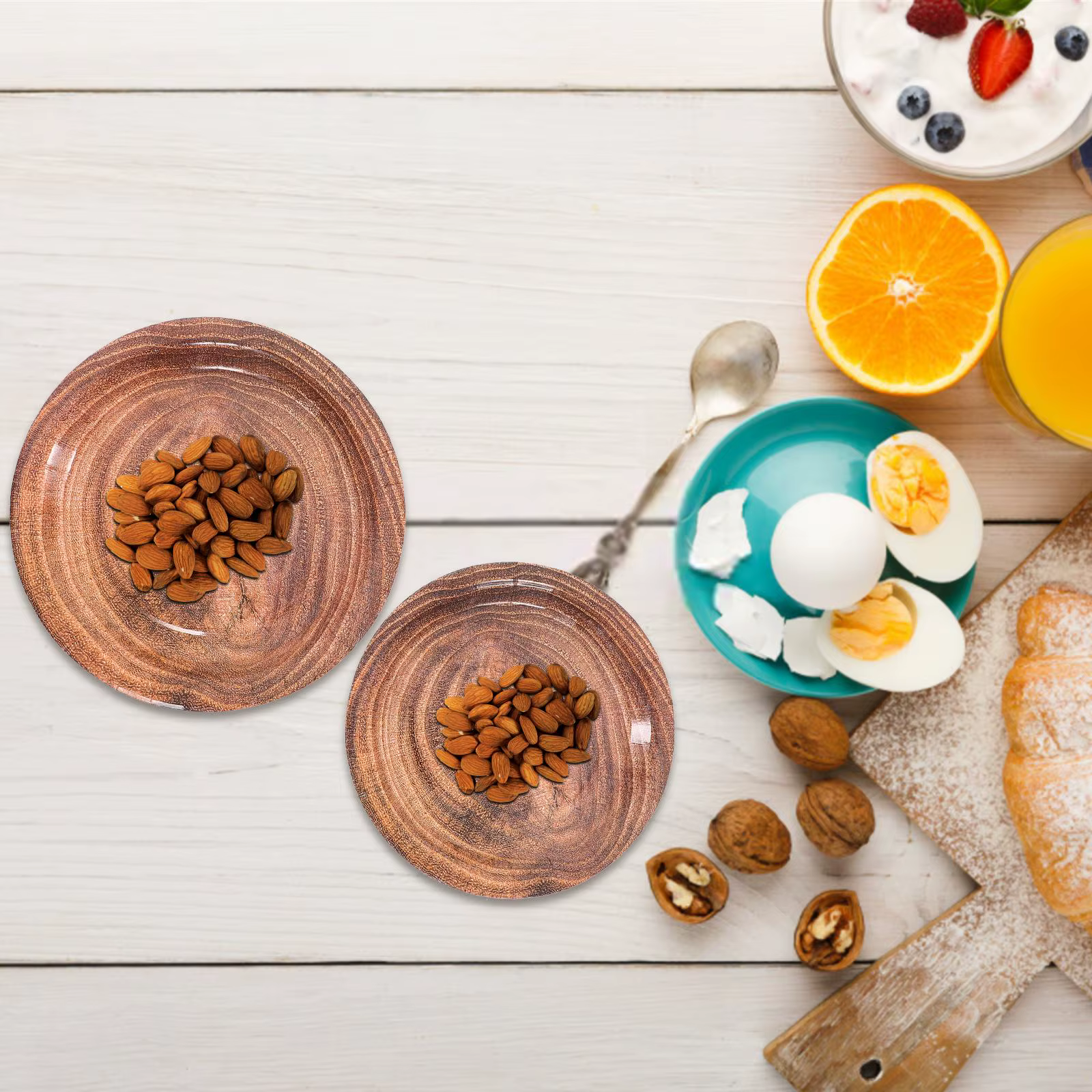 Assiettes en papier à Grain de bois