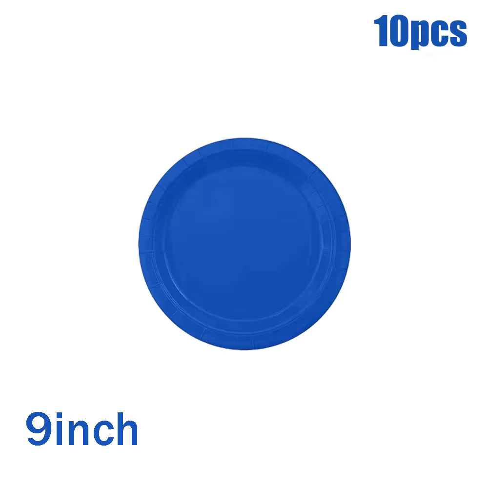 Vaisselle en papier bleu foncé simple