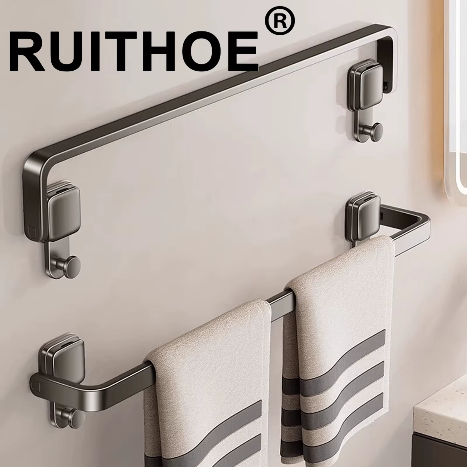 Ventouse pliante salle de bain porte-serviettes
