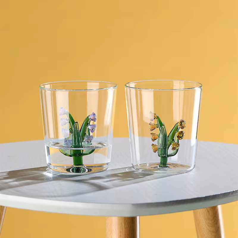 Muguet de mai Cadeau de tasse en verre pour amoureux