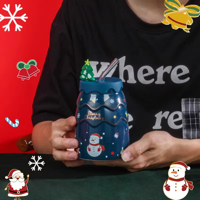 Tasses de Noël créatives en forme d'arbre de Noël