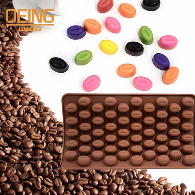 Nouveauté haute qualité Silicone 55 cavités Mini grains de café chocolat sucre bonbons moule