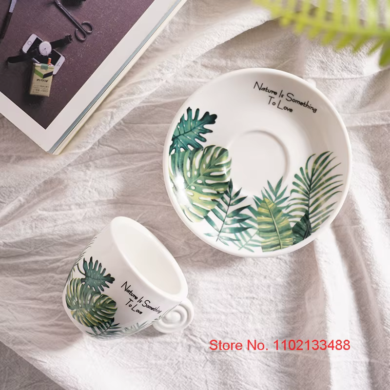 Ensemble tasse à café et soucoupe en céramique de 90ml