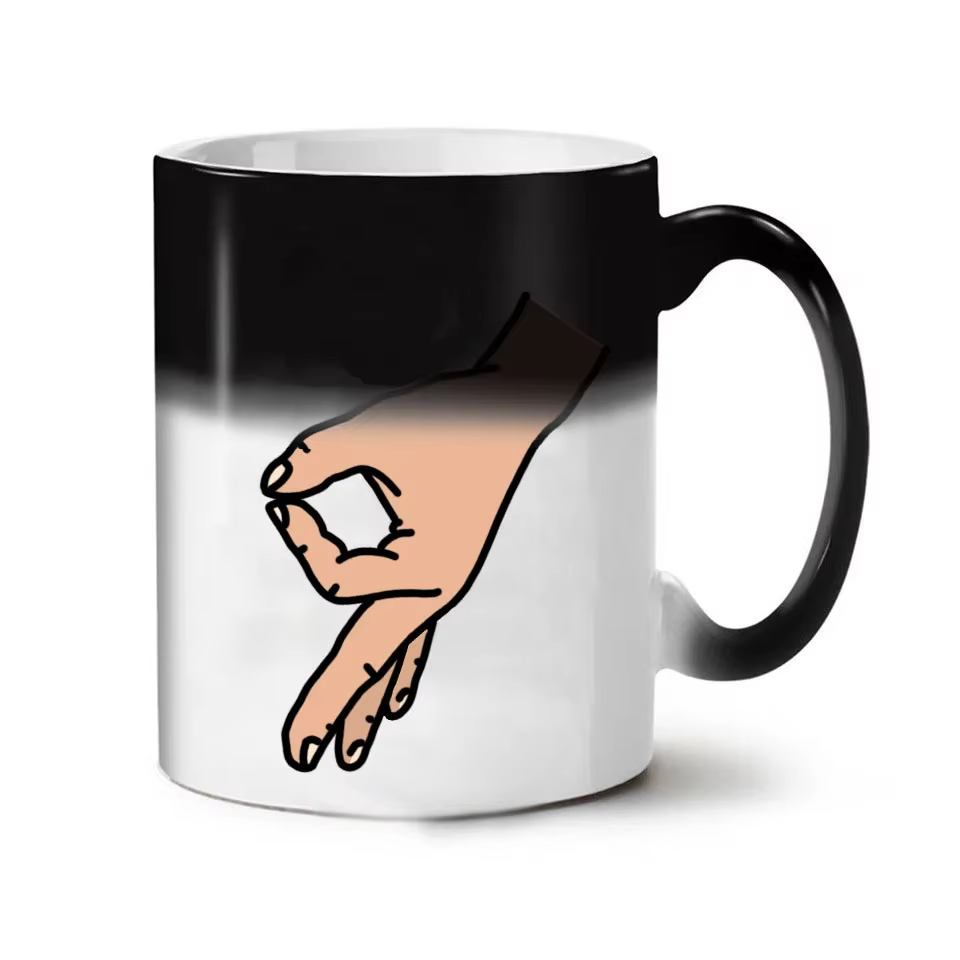 Tasses à café magiques cadeaux pour amis température sensible à la chaleur créative OK tasse à couleur changeante