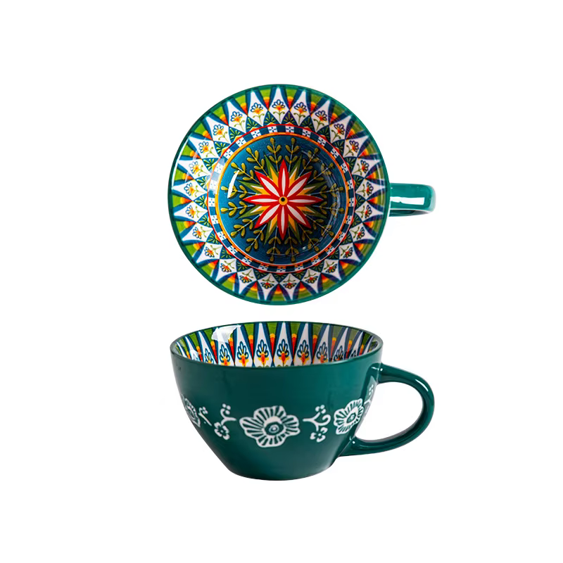Tasse de petit déjeuner en céramique rétro