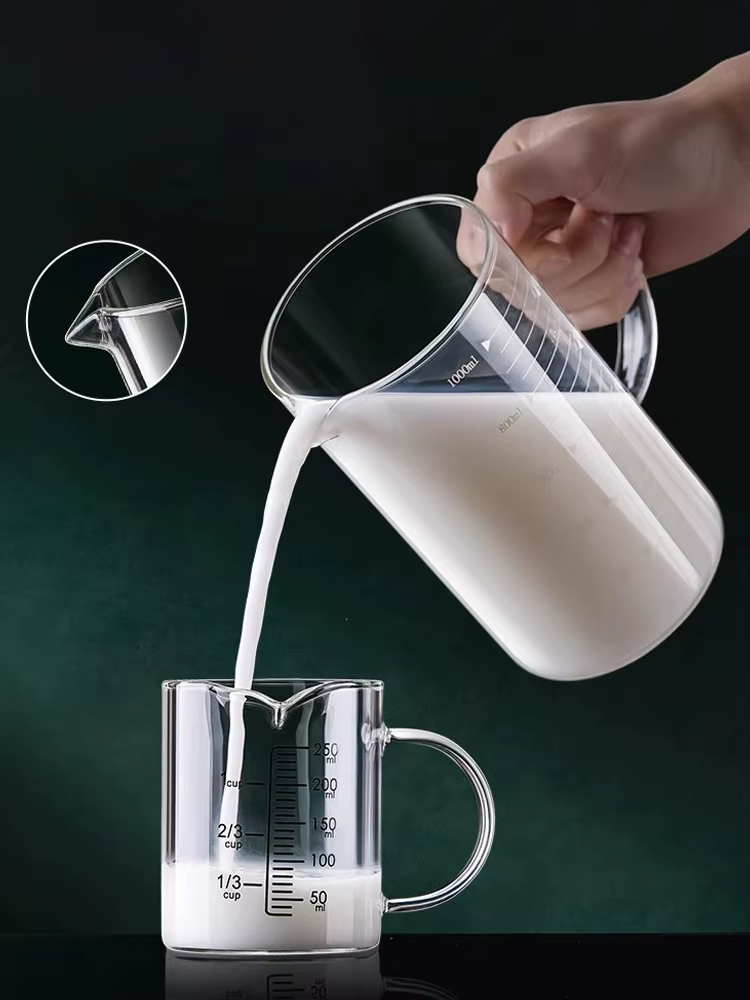 YWDL 1 pièce Tasse à mesurer en verre avec poignée