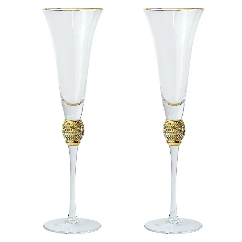 Verre Créatif à Bords Dorés pour Vin Rouge, Cocktail, Champagne, Whisky, Bar, ix, Gobelet, Fournitures de Mariage, Cadeau, 2 Pièces