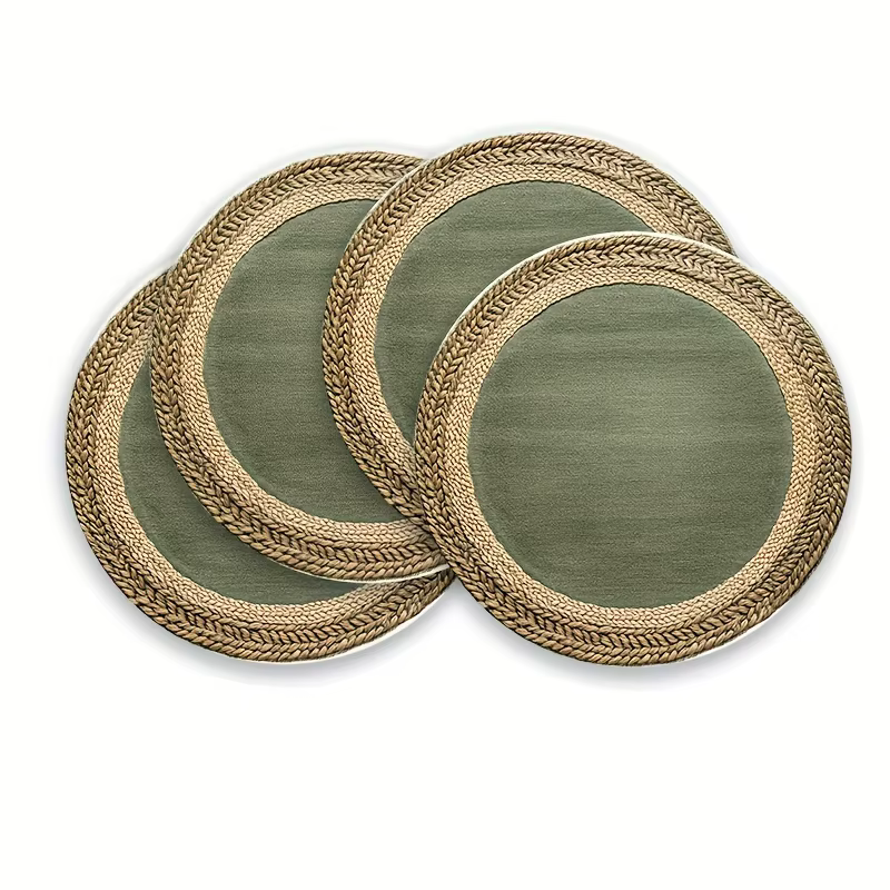 Lot de 4 sets de table ronds de style rustique