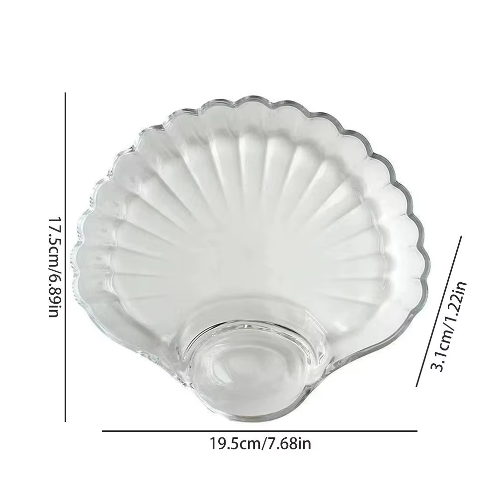 Assiette à boulettes transparente avec disques à vinaigre