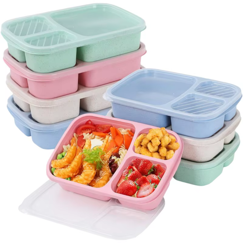 Boîte à déjeuner Bento pour enfant avec couvercles et fourchettes