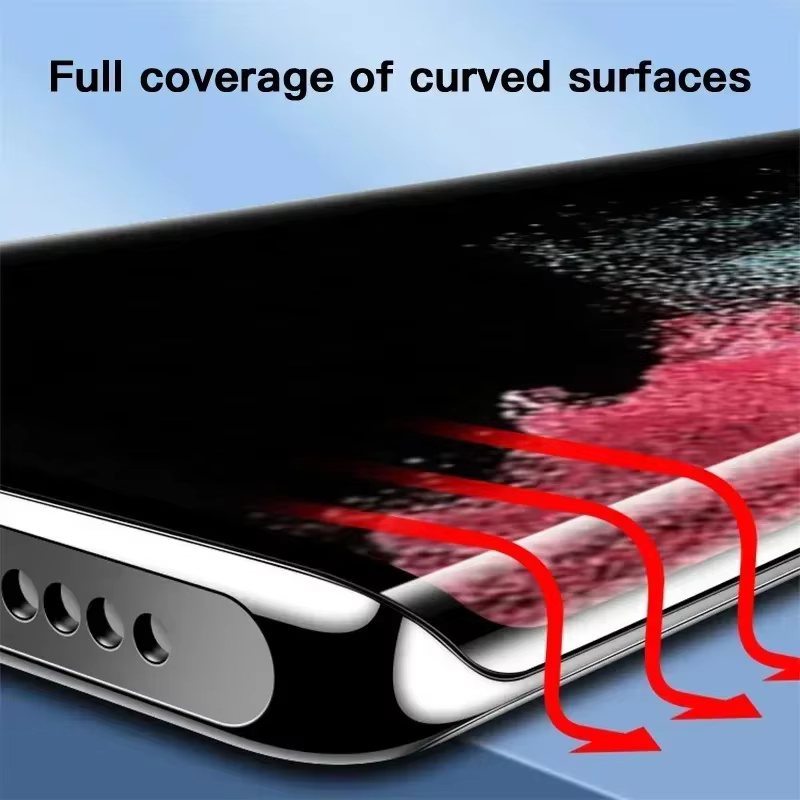 Film de verre trempé UV pour Samsung Galaxy S24 S23 S22 S21 S20 Ultra Plus, protecteur d'écran entièrement incurvé pour S24Ultra