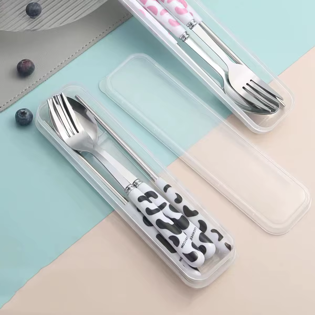 Ensemble de vaisselle Portable 3 pièces avec mallette de rangement