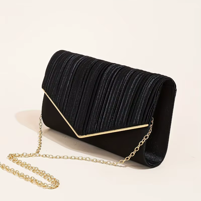 Pochette plissée champagne
