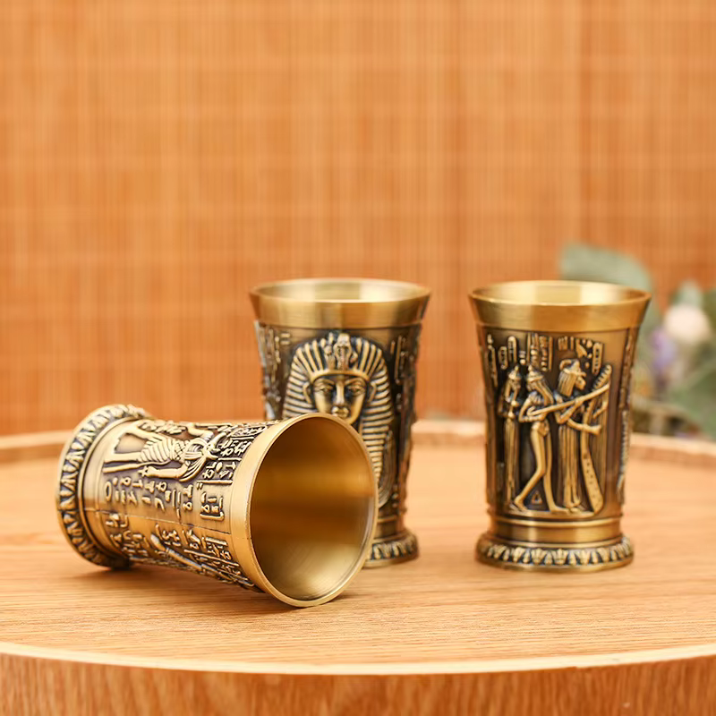 Verre à Shot 1oz métal Vintage calice égyptien verres