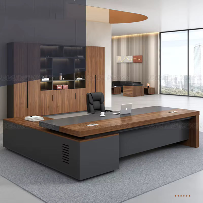 Bureau de direction grand format design vintage de luxe pour intérieur – Mobilier professionnel pour salon et bureau