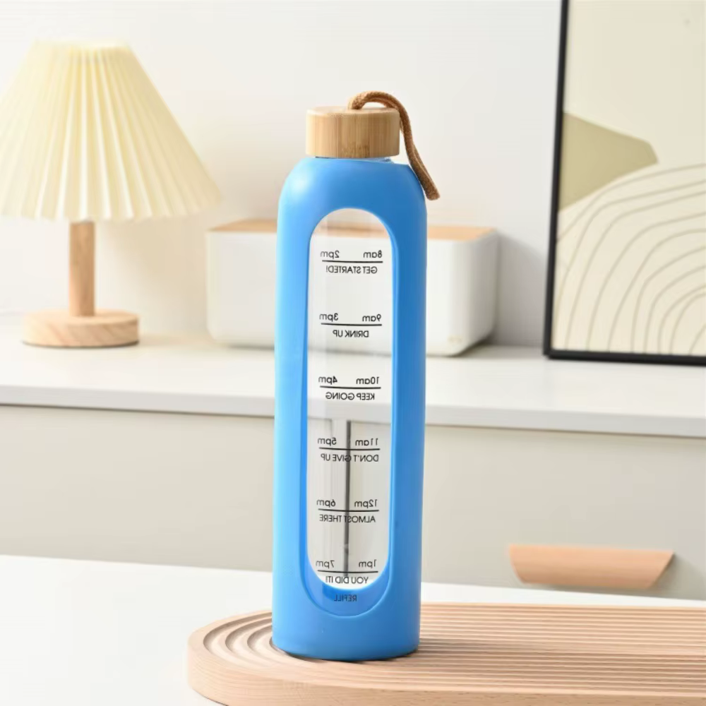Carillon en verre avec couvercle en bambou