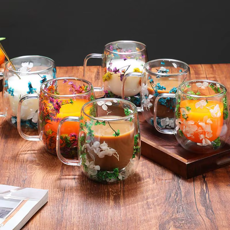 Tasses en verre à double paroi