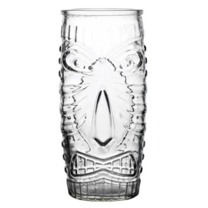 Tasse à bière en verre avec visage fantôme