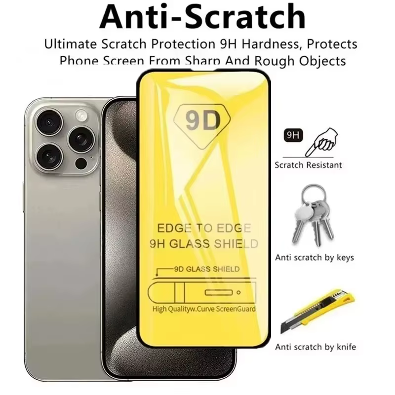 Verre trempé 9D pour Xiaomi Redmi Note 14 4G 12 11 10 9 8 13 Pro 8T 9S 10S 11S 12S 10T 13C 10A 12C 9A 9C 9T verre trempé