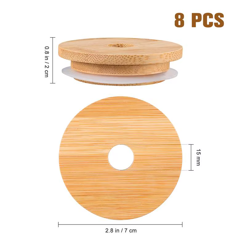Bocal Mason Jar avec couvercle en paille