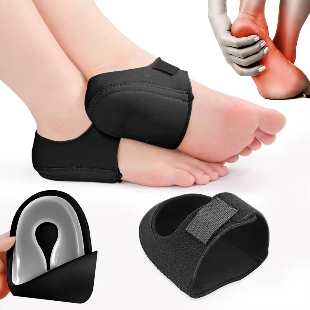 Support de pied pour fasciite plantaire, avec gobelets en Gel de Silicone en forme de U, pour soulager la douleur au talon, semelles intérieures pour hommes et femmes, marche