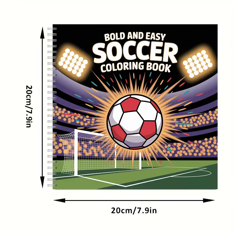 Livre de coloriage pour adultes Easy Soccer Bold-easy Patterns, livre de dessin mignon, cadeau idéal pour un anniversaire, la rentrée scolaire, fournitures artistiques