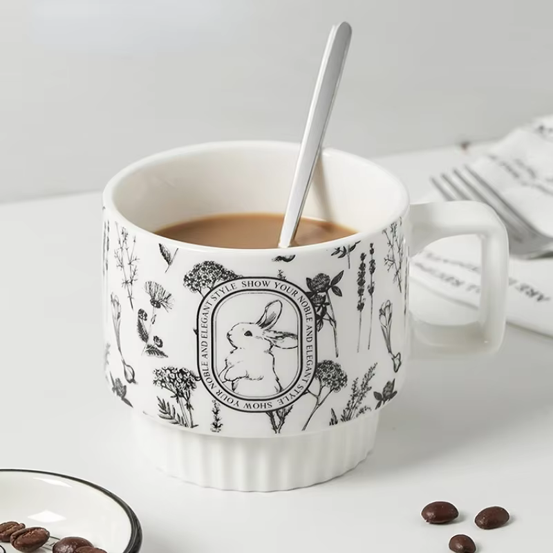 Tasses à café en céramique Animal Rabbit