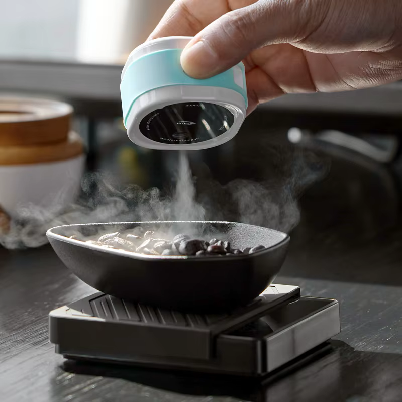 IKAPE – ensemble de bouteilles et plateaux de pulvérisation de grains de café rechargeables