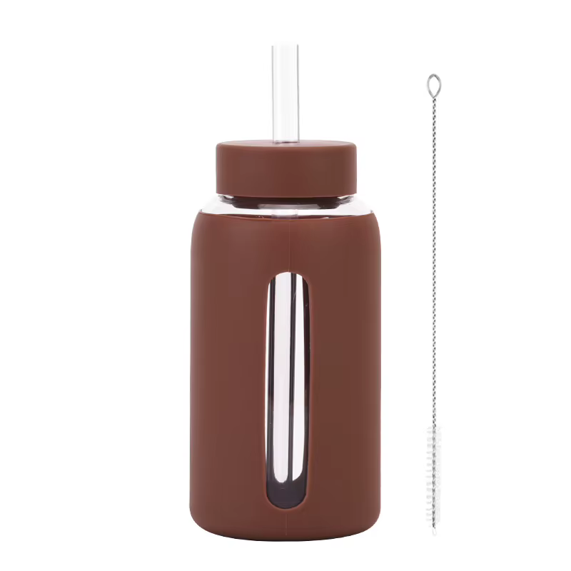 Bouteille d'eau en verre monocouche de grande capacité de 600ml