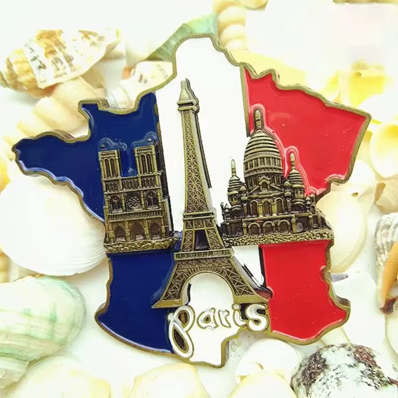 Autocollant de réfrigérateur Carte de France, Souvenir Touristique Européen, Aimants 3D en Résine pour Réfrigérateur, Souvenirs de Paris, Décorations pour la Maison