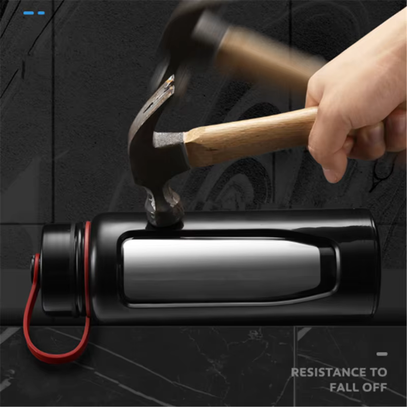 Bouteille d'eau en verre de 1000Ml, Thermos, pour le Sport, à Double fond