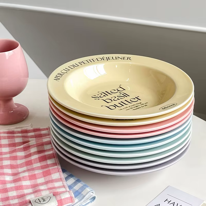 Assiette à soupe anglaise de Style Ins avec une sensation Simple et haut de gamme